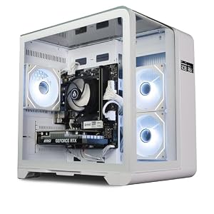 ionz Gaming PC - AMD Ryzen 5 5500, Nvidia RTX 3050, 16GB RAM, 1TB NVMe SSD, Windows 11, 500W 80+ PSU, USB WiFi, Curve, White