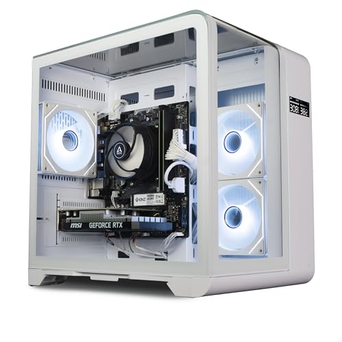 ionz Gaming PC - AMD Ryzen 5 5500, Nvidia RTX 3050, 16GB RAM, 1TB NVMe SSD, Windows 11, 500W 80+ PSU, USB WiFi, Curve, White
