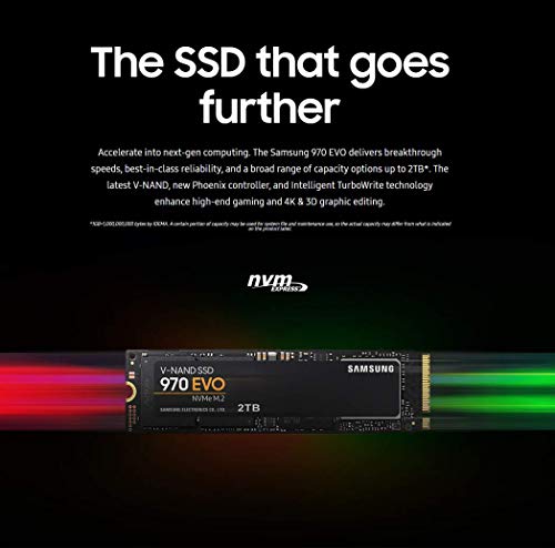 Image of Samsung 970 Evo 1TB - NVMe PCIe M.2 2280 Solid State Drive (MZ-V7E1T0BW)