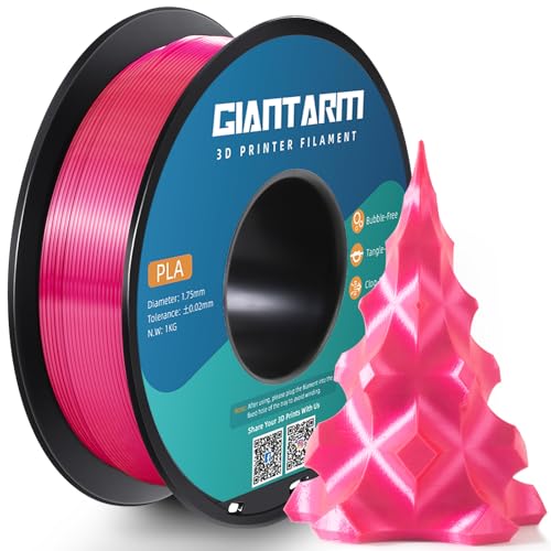 GIANTARM Filament PLA 1,75 mm, 3D-Drucker PLA Filament 1,75 mm 1 kg Spule, silk Magenta