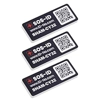 SOS-ID Label (3er-Set) – SOS-ID Etikett mit QR-Code – langlebiges & kratzfestes Klebelabel – schneller Zugriff auf wichtige Gesundheitsdaten für Ersthelfer oder Rettungskräfte