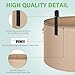 iPower 20 Gallon 5 Pack Grow Bags Nonwoven Fabric Pots Aeration Container with Strap Handles for Garden and Planting, 5-Pack Tan, 20 Gallon 20 Gallon