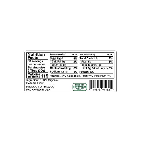 Kevala Organic Sesame Flour 2 Lb - Gluten-Free, Peanut-Free #TOP2