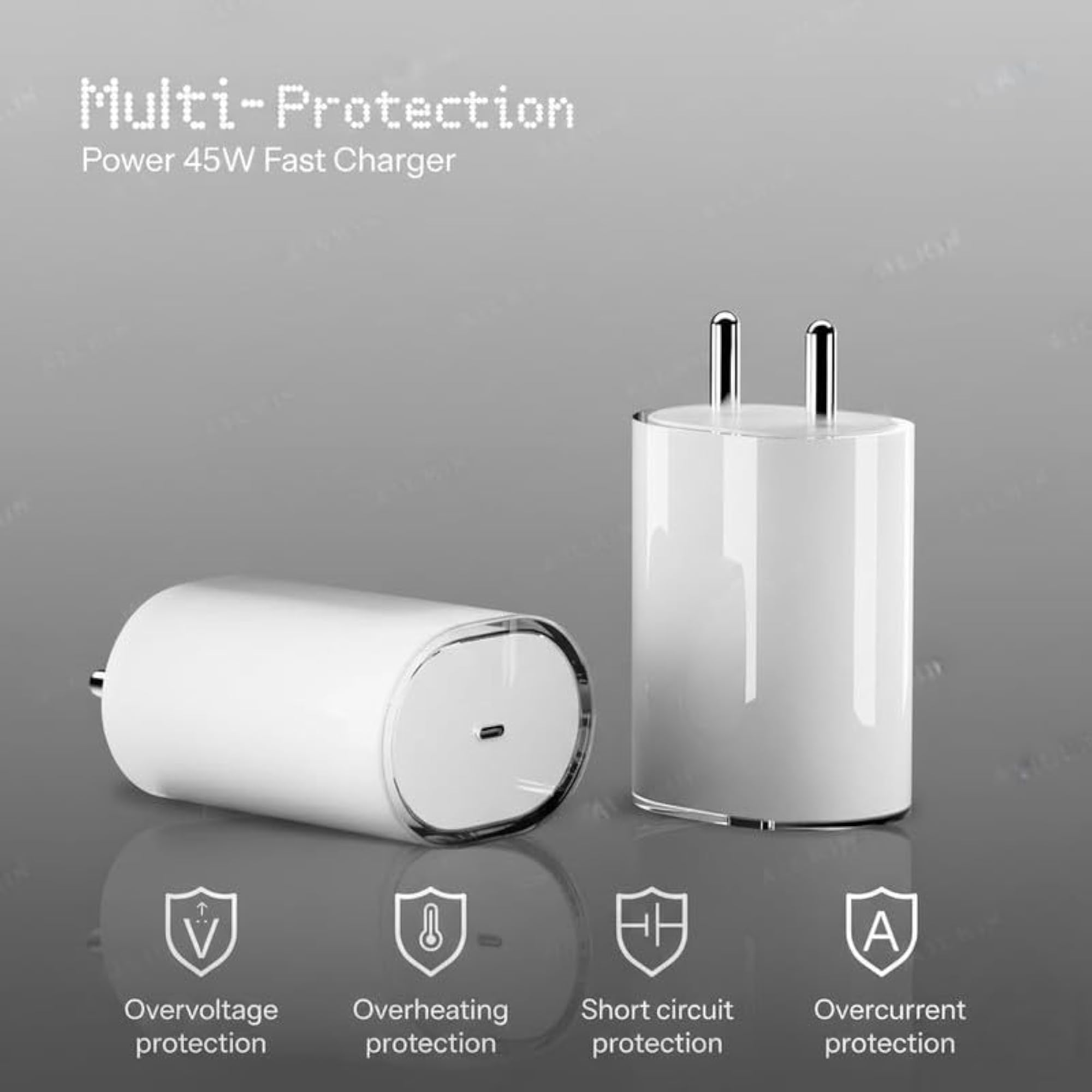 45W Type-C Charger for Xiaomi Redmi 9 Power, QC Adapter