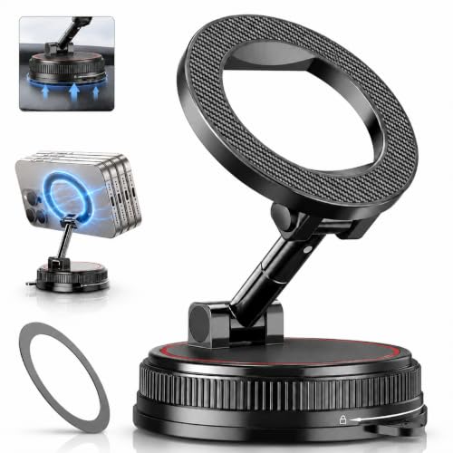 Car Phone Holder Mount for MagSafe, 108LBS Vacuum Suction&3000gf...