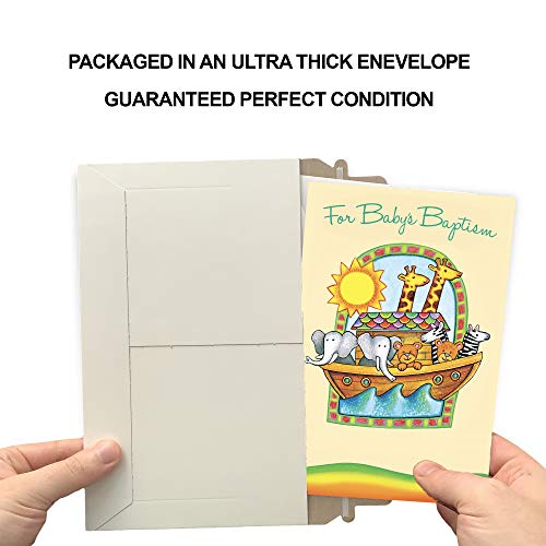 Religious Baby Baptism Greeting Card, Made In America, Eco-Friendly (Animals) #TOP4