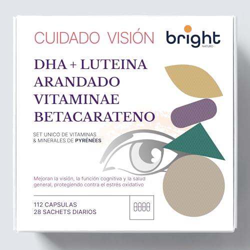 Omega 3 para los ojos con Luteína, Arándano, Vitamina E y Betacaroteno | 28 Dosis Diarias para proteger y mejorar tu visión | Omega 3 para ojo seco