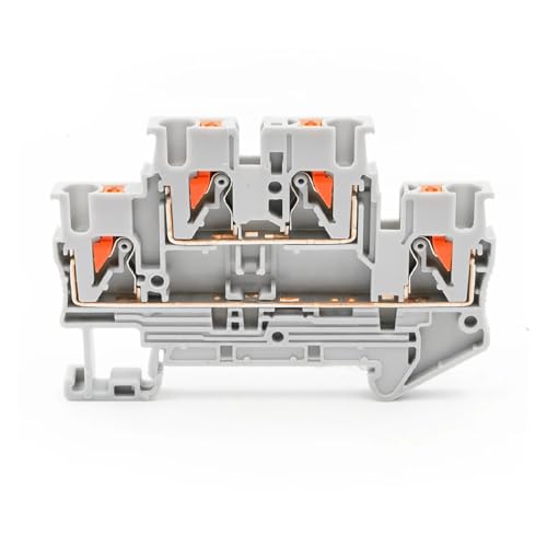 Bloques de terminales de riel DIN PTTB 2.5, conectores de resorte de doble capa naranja 3