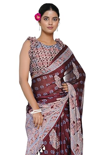 Image of MIRCHI FASHION Saree for Woman | Chiffon Floral Printed Breathable Occasional Sari with Blouse