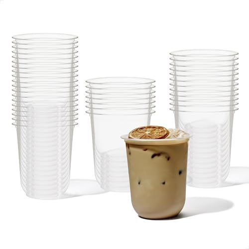 TOSSWARE NATURAL 16oz Arc - Plant Based 98mm Clear Cold Cups - Plastic Alternative for Parties Bachelorettes Weddings - Recyclable - Set of 100
