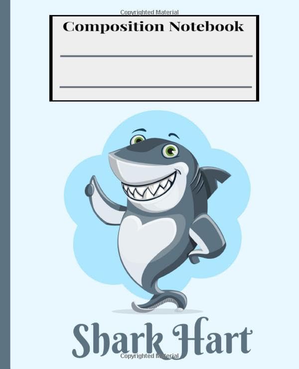 Composition Notebook Shark Heart: Wide-Ruled / Perfect back to School tools for students, teachers / 7,5 x 9,25