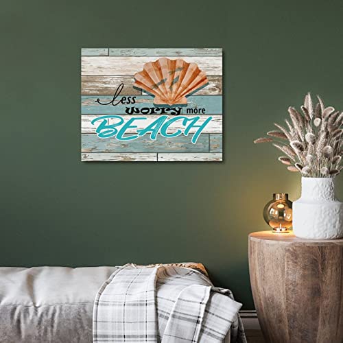 Toile de peintures de coquillages Yelolyio esprit Less Worry More - 6