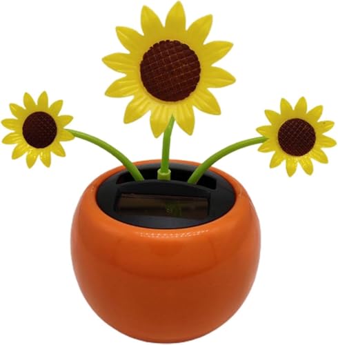 Sunflower Solar Powered Dancing Flower,Solar Dancing Flowers Ornament Shaking Head Solar Powered Car Toy,Dancing Sunflowers Shaking Head Car Ornaments Swinging Dancer Toys,for Car Decoration