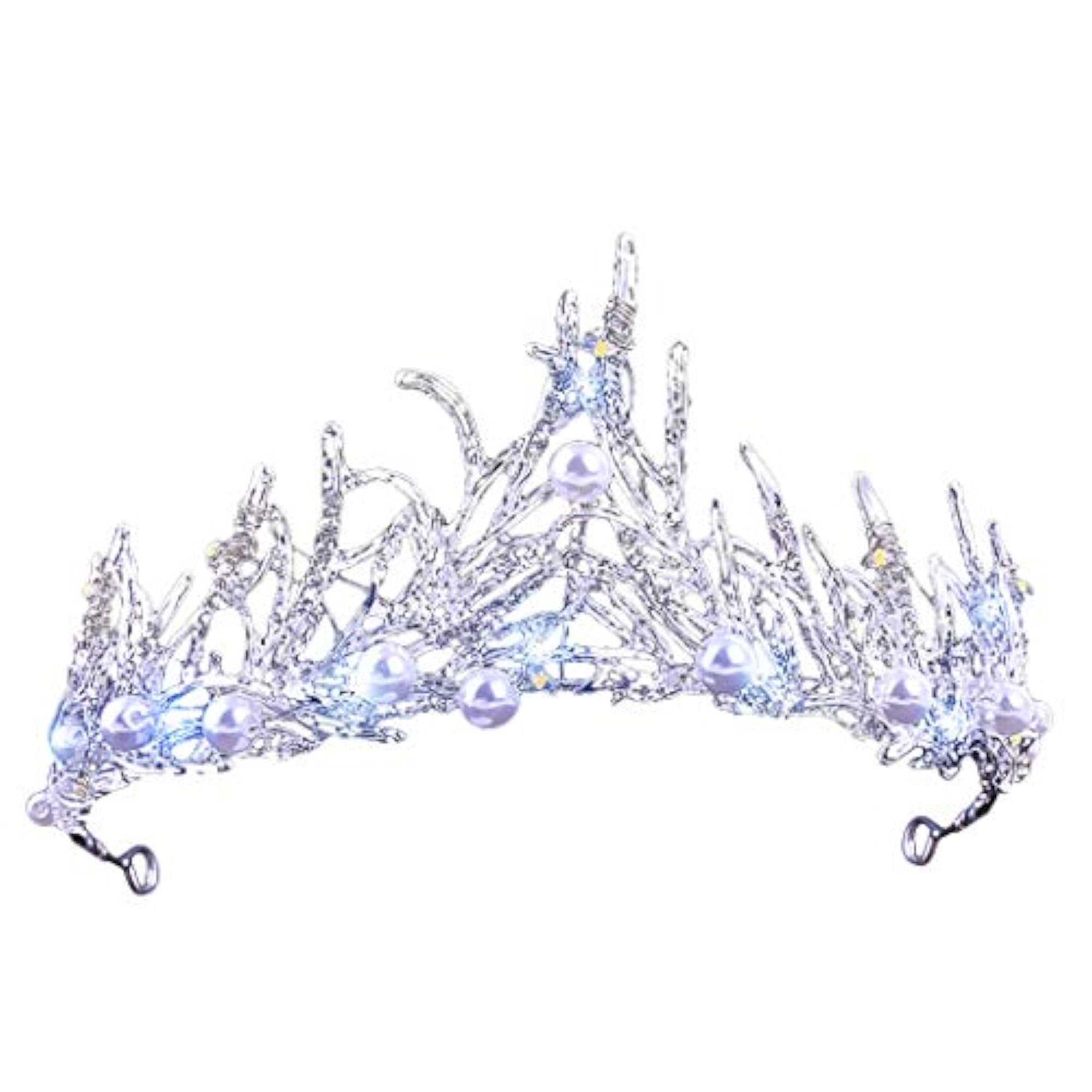 Bridal Silver Artificial Pearl LED Wedding Headpiece for Women