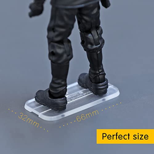 Image of 28PCS Action Figure Stand 6 inch Display Bases with Peg Clear Holder Accessories Compatible with Mavel Legends Series /GiJeo Classified Series /D C /Mo tu Models 1 /12 Figures Square
