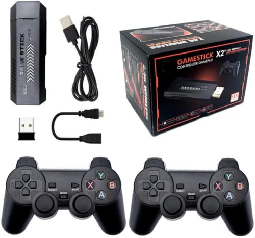 MayMax Consola Retro Portatil Stick 4K - Cientos de Juegos Clasicos en tu Television, Conexion HDMI, Mandos Inalambricos, Nostalgia para Toda la Familia
