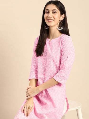 Image of Amazon Brand - Tavasya Women Cotton Solid Straight Kurta