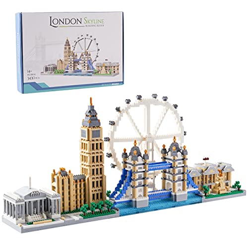 LUKHANG New Architecture London Skyline Building Set Model Kit and Gift for Kids and Adults, Micro Mini Block 3430pcs+ï¼with Color Package Boxï¼