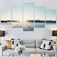 SIGNWIN 5 Panel Canvas Wall Art Colors of The Sky for Home Decorations Ready to Hang - 60