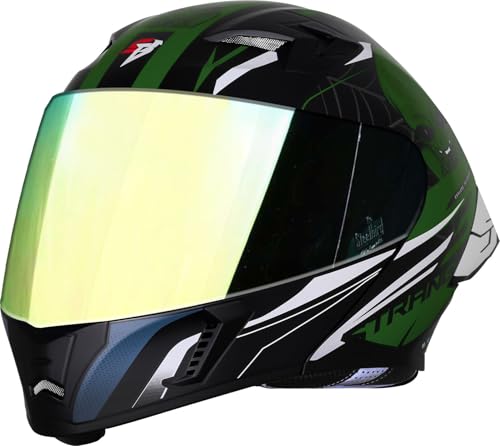 Image of Steelbird SBA-20 Strange ISI Certified Flip-Up Graphic Helmet for Men with Inner Silver Sunshield
