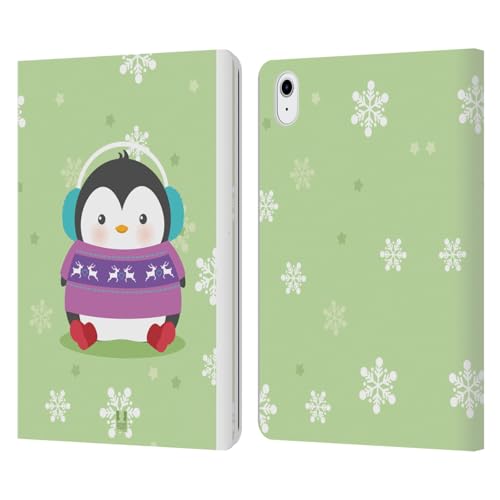 Étui portefeuille iPad Air 11 protection cuir manchots Noël