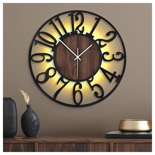 24 Inch Large Metal Wall Clock with Voice and Light Sensor Night Light, Glow in The Dark Non-Ticking Silent Battery Operated Decorative Oversized Wall Clock for Bedroom Living Room Decor