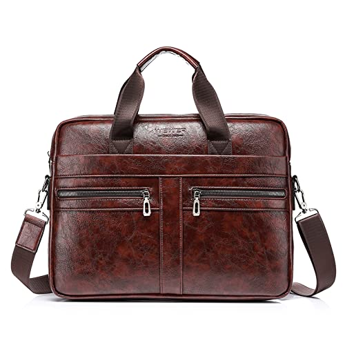 Weixier – Bolsa masculina de couro para viagem, bolsa de mão clássica, Coroa escura,