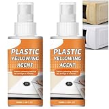 Spray smacchiatore per plastica ingiallita, detergente potente per macchie gialle, ravvivante rapido per plastica bianca, PVC, UPVC, detergente multiuso per la casa (2PCS)
