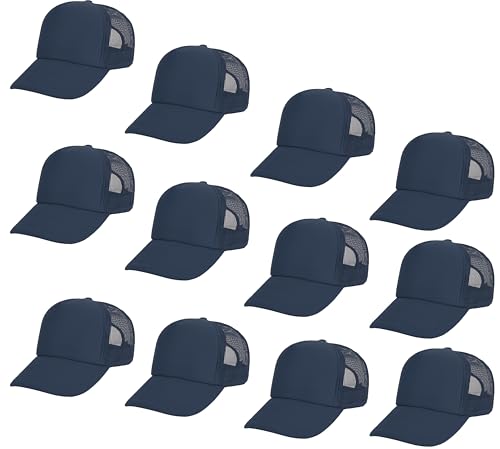Image of Gelante 12 Pcs Sublimation Blank Trucker Hats - 5 Panel Mesh Snapback Baseball Cap Bulk