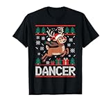 Cute Christmas Reindeer Ballet Dancer Tee Co.