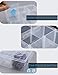 Hlotmeky Plastic Organizer Box with Dividers - Bead Organizer, 15 Large Grids, Clear Snack Box Container