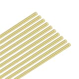 M METERXITY 10 Stück Messingstange, 1mmx300mm H59 Massivmessing Rundstangen für Messergriffstifte Messermachenzubehör/Wellenstifte Handwerk/Modell DIY, Drehstift Dübel Rohrstock