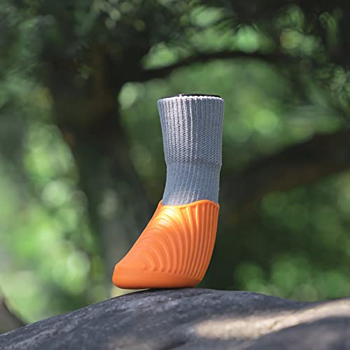 Orange Rubber Dog Boots 4 Packs For Hiking And Running, Anti Slip Waterproof Dog Shoes And Socks With Velcro Strap Suitable For Indoor, Outdoor. Small/Medium/Large Dogs Paw Protector. L #TOP2