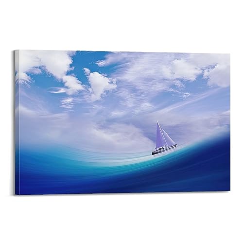 Voilier dans la mer poster d'évasion marine pour chambre à coucher