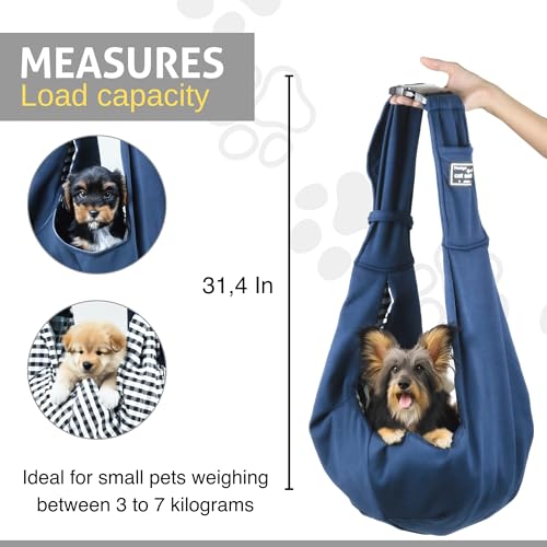 Dog Sling Carrier for Small Dogs & Cats - Reversible & Soft Pet Carrier, Adjustable Strap, Hands-Free Puppy Carrier for Dogs 0-15 lbs, Lightweight & Comfortable Sling for Travel, Walking & Outdoors - Image 4