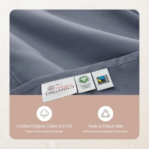 Image of 100% Organic Cotton Pillow Cases Standard Size Set of 2-100% Cotton Pillowcases GOTS Certified 300 Thread Count - Naturally Cooling Comfortable Breathable & Soft Pillow Cases (Mineral, Standard)