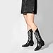 MUCCCUTE Women's Cowboy Western Cowgirl Boots Embroidered Stitching Point-Toe Boot Fashion Retro Block Heel Pull-On Mid-Calf Boots Size 7