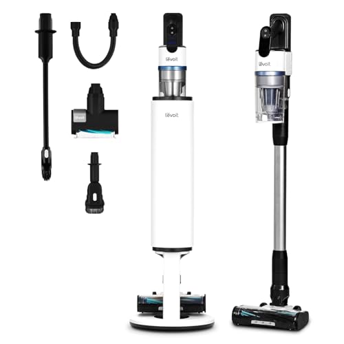 LEVOIT AERO Cordless Vacuum with Auto-Empty Station, HyperPulse Technology, Anti-Tangle Brush, 5-Stage Filtration, HEPA Filter, Up to 70 Mins, Powerful Suction for Pet Hair, Carpet, Hard Flo