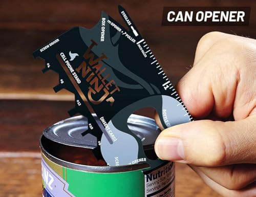 Image of Metal Ninja Tools Black Swiss Army Knives Multi-Purpose Credit Card Size Pocket Tool (18 In 1 Multipurpose) (2 Pieces)