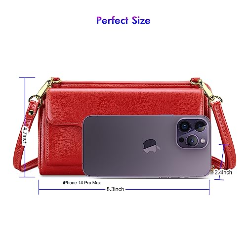 Image of nuoku Small Purse for Women, RFID Blocking Wristlet Wallet, Crossbody Clutch with Cell Phone Pocket