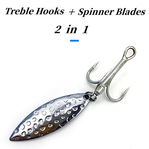 DAMIDEL 4 Pcs Large Simulation Bass Perch Fishing Lures Bait Kit, 5.5in/ 45g,jig Head Hook/Treble Hooks with Spinner Blades,3D Holographic Eyes，Built-in Lead ，Stable and Tempting - Thumbnail 5