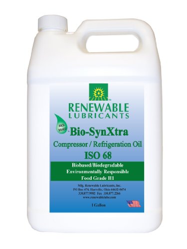 Renewable Lubricants Bio-SynXtra Food Grade ISO 68 Refrigeration/Compressor Oil, 1 Gallon Bottle