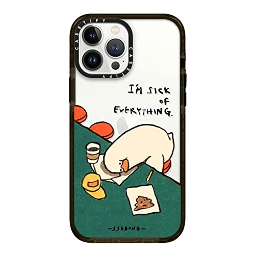 CASETiFY �C���p�N�g�P�[�X iPhone 13 Pro Max - I'm Sick Of Everything By SSEBONG - �N���A �u���b�N