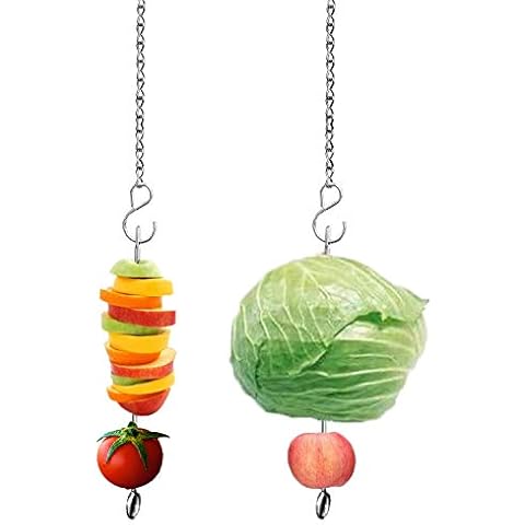 Chicken Veggies Skewer Vegetable Hanging Feeder Toy Chicken Fruit Feeder for Hens Chicken Large Birds Pet Cover