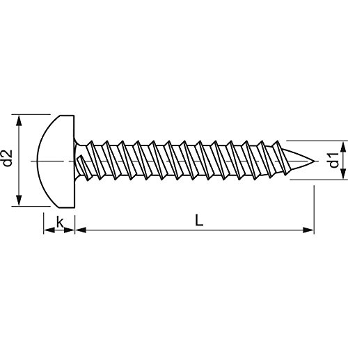 NB – Torn. 7981 ph. inox. A-2 vis de fixation pour tôle