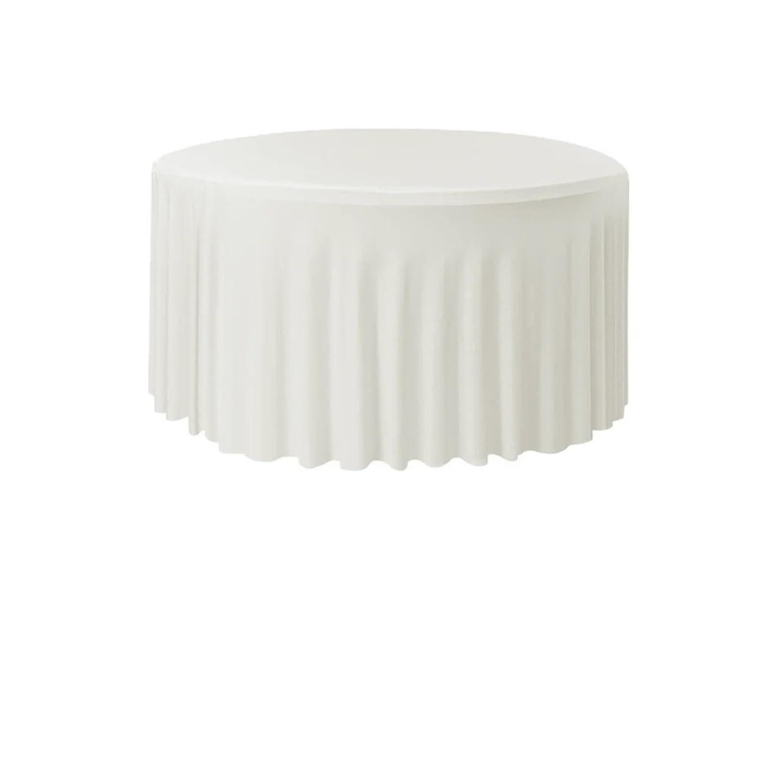 Nappe ronde plissée en élasthanne ivoire 4FT pour table de banquet