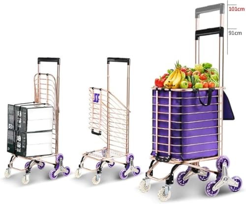 Carrito plegable para compras ligero de aleación de aluminio con 8 ruedas grandes miniatura 3