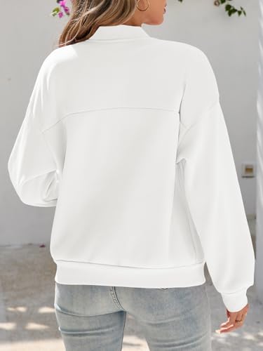 Fisoew Womens Zip Up Long Sleeve Sweatshirt Jacket Casual Loose Coats With Pockets4