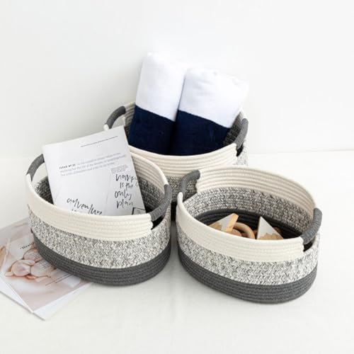 Panier coton tressé polyvalent rigide pour dressing et étagère moderne - 7