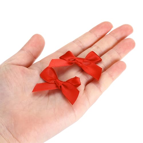 QUARKZMAN 20 sztuk mini wstążek z satyny 3 cm, do majsterkowania, szycia, na wesele, urodziny, czerwone